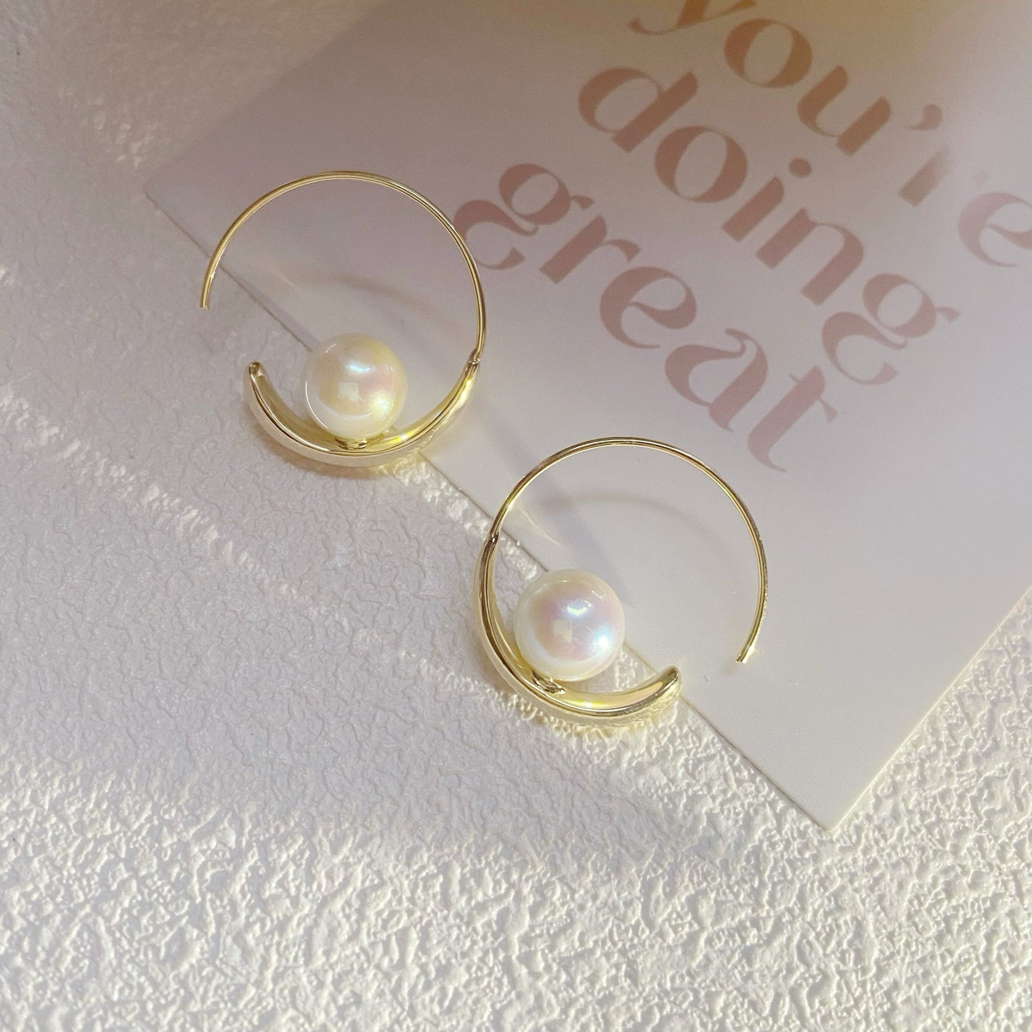 1 Pair Lady Circle Plating Inlay Alloy Artificial Pearls Gold Plated Earrings