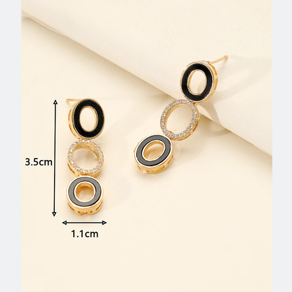 1 Pair Vintage Style Simple Style Oval Bow Knot Plating Inlay Copper Zircon 18k Gold Plated Drop Earrings