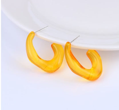 1 Pair Simple Style Solid Color Arylic Earrings