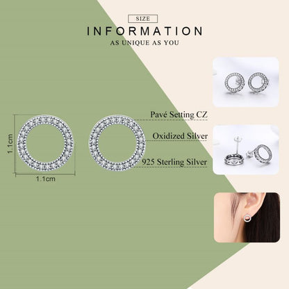 1 Pair Simple Style Round Inlay Sterling Silver Zircon Ear Studs