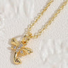 Copper Bag Golden Butterfly Dragonfly Pendant Clavicle Chain Female  New 14k Real Gold Minority Simple Necklace Ornament