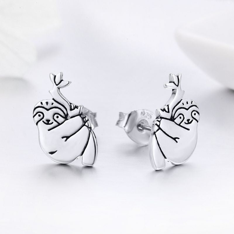 1 Pair Simple Style Dog Flower Inlay Sterling Silver Zircon Ear Studs