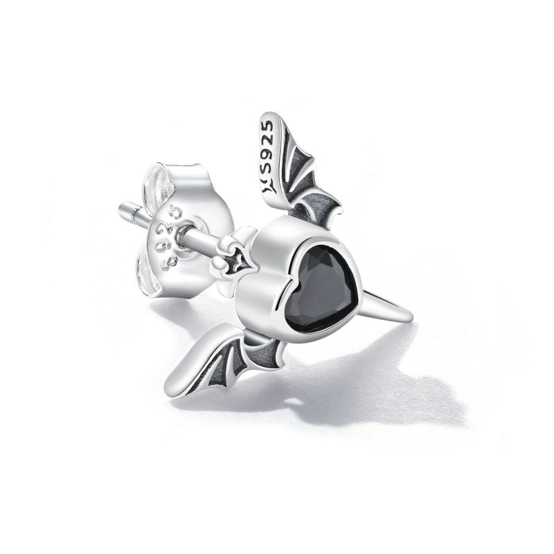 1 Piece Classic Style Wings Inlay Sterling Silver Zircon Ear Studs