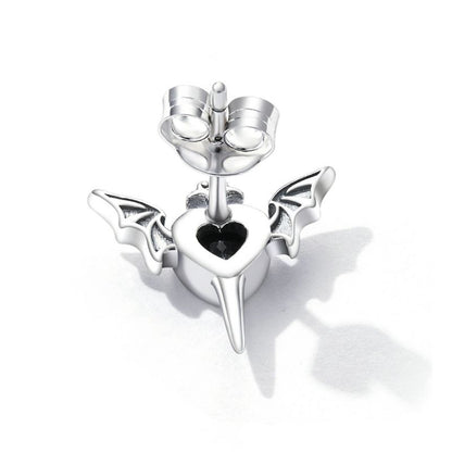 1 Piece Classic Style Wings Inlay Sterling Silver Zircon Ear Studs