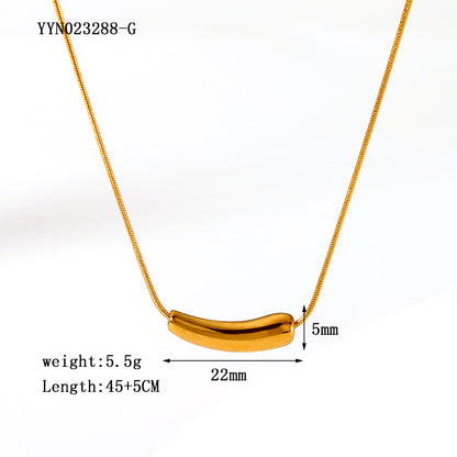 European And American Ins Simple Stainless Steel Necklace Water Drop Pendant High-grade Versatile Clavicle Chain Female Titanium Steel Jewelry