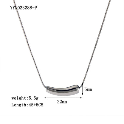 European And American Ins Simple Stainless Steel Necklace Water Drop Pendant High-grade Versatile Clavicle Chain Female Titanium Steel Jewelry