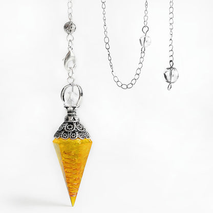 Simple Style Conical Resin Copper Pendant Necklace