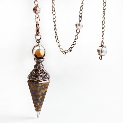 Simple Style Conical Resin Copper Pendant Necklace