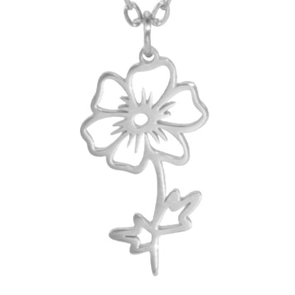 Simple 18k Real Gold Plating Non-fading Ten Birthday Month Flower 304 Material Diy Stainless Steel Pendant