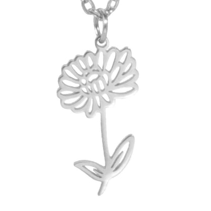 Simple 18k Real Gold Plating Non-fading Ten Birthday Month Flower 304 Material Diy Stainless Steel Pendant