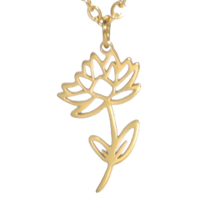 Simple 18k Real Gold Plating Non-fading Ten Birthday Month Flower 304 Material Diy Stainless Steel Pendant