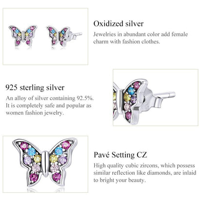 1 Pair Cute Sweet Dragonfly Butterfly Plating Inlay Sterling Silver Zircon Drop Earrings