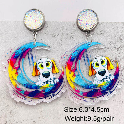 Wholesale Jewelry Cute Streetwear Geometric Animal Cartoon Arylic Drop Earrings