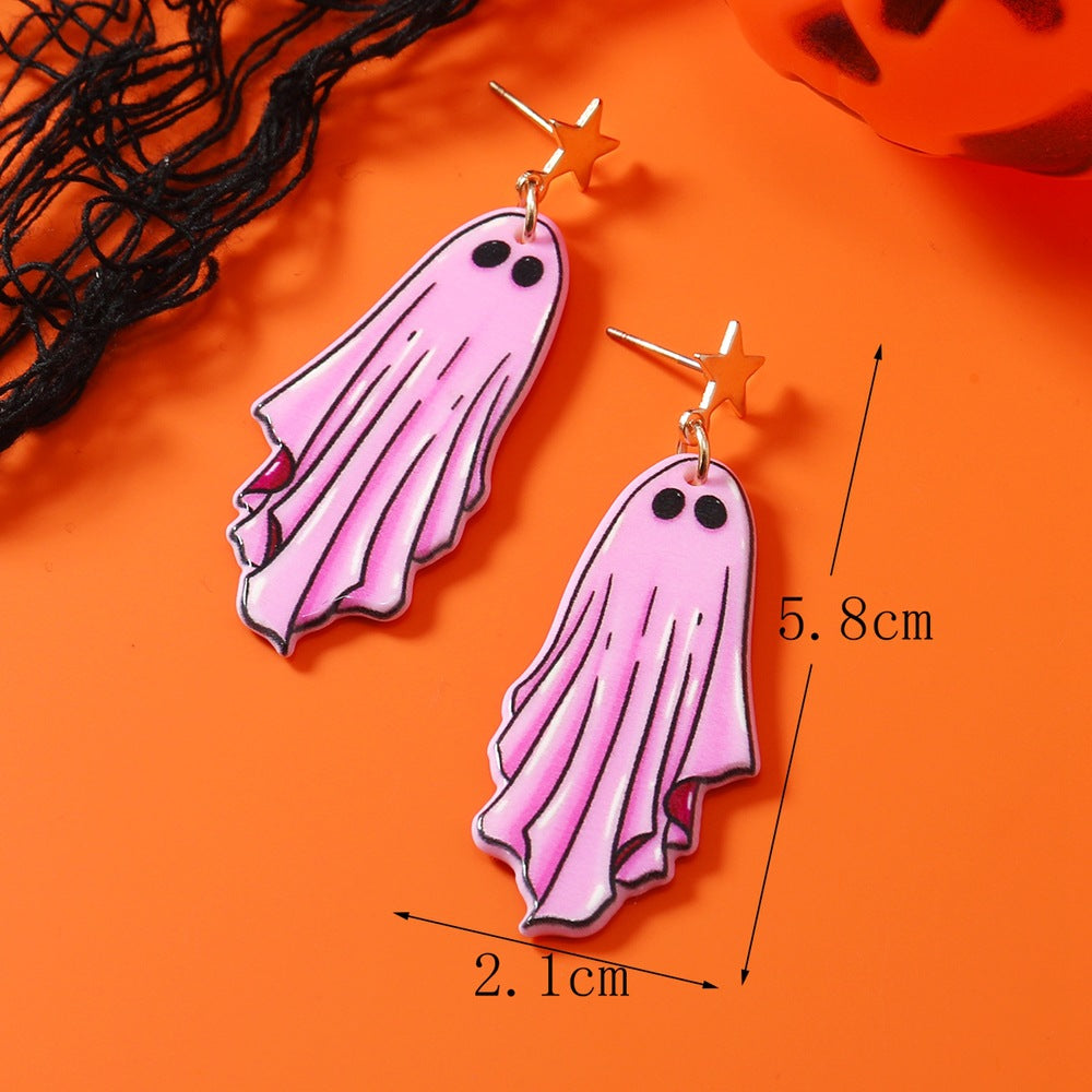 1 Pair Casual Streetwear Geometric Heart Shape Skull Alloy Drop Earrings