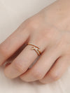 Shiny Geometric Copper Rings Inlay Zircon Copper Rings 1 Piece