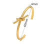 Simple Style Solid Color Stainless Steel Plating Gold Plated Bangle