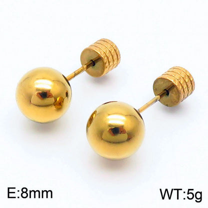 Earrings Wholesale Europe And America Cross Border Round Beads Titanium Steel Women's Stud Earrings Street Simplicity Titanium Steel Earring Accessories