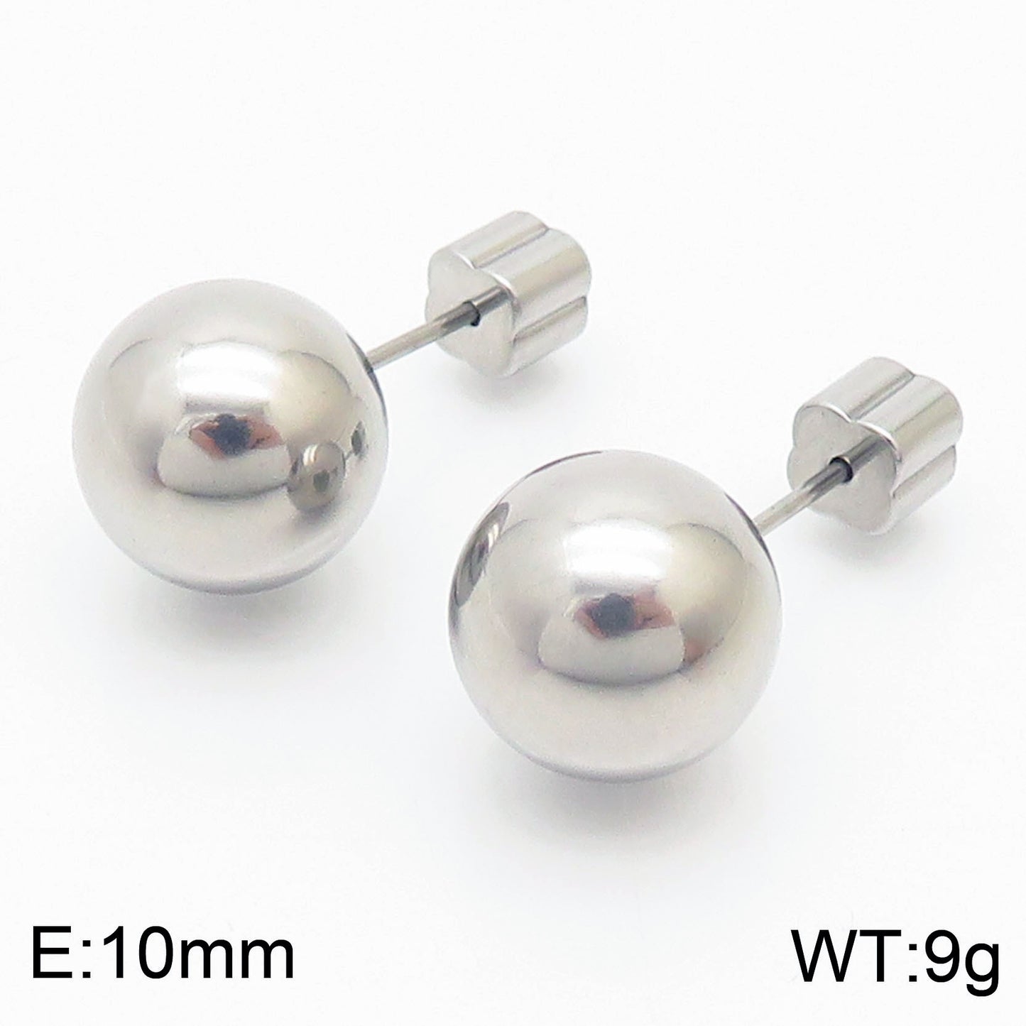 Earrings Wholesale Europe And America Cross Border Round Beads Titanium Steel Women's Stud Earrings Street Simplicity Titanium Steel Earring Accessories