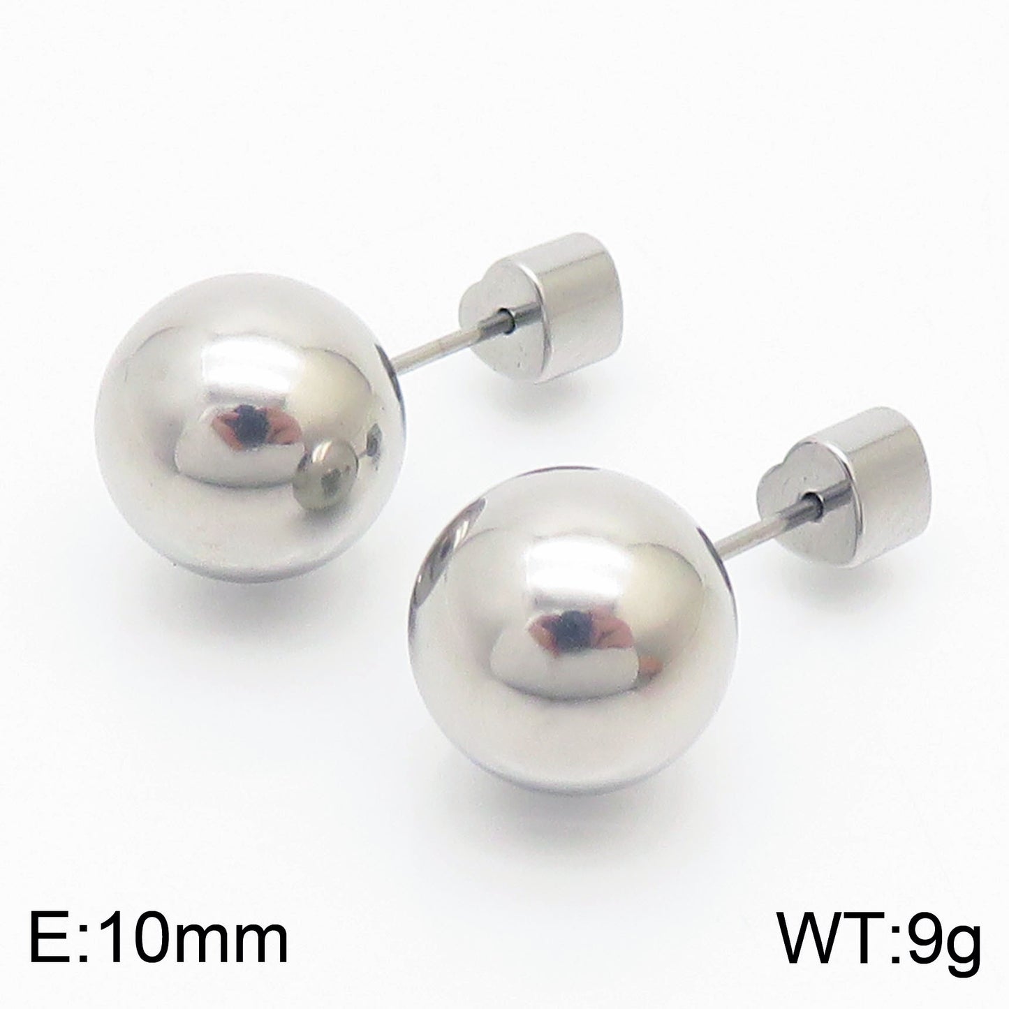 Earrings Wholesale Europe And America Cross Border Round Beads Titanium Steel Women's Stud Earrings Street Simplicity Titanium Steel Earring Accessories