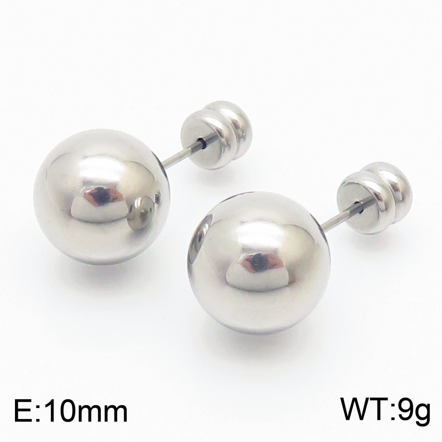 Earrings Wholesale Europe And America Cross Border Round Beads Titanium Steel Women's Stud Earrings Street Simplicity Titanium Steel Earring Accessories