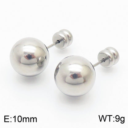 Earrings Wholesale Europe And America Cross Border Round Beads Titanium Steel Women's Stud Earrings Street Simplicity Titanium Steel Earring Accessories