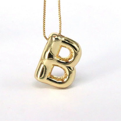 Simple Style Classic Style Letter Copper 18k Gold Plated Pendant Necklace In Bulk