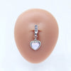 Casual Clouds Peach Plant Stainless Steel Copper White Gold Plated Rhinestones Belly Ring In Bulk