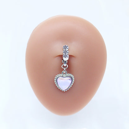 Casual Clouds Peach Plant Stainless Steel Copper White Gold Plated Rhinestones Belly Ring In Bulk