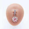 Casual Clouds Peach Plant Stainless Steel Copper White Gold Plated Rhinestones Belly Ring In Bulk