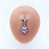 Casual Clouds Peach Plant Stainless Steel Copper White Gold Plated Rhinestones Belly Ring In Bulk