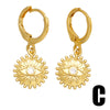 1 Pair Original Design Streetwear Sun Star Plating Inlay Copper Zircon 18k Gold Plated Drop Earrings