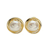 1 Pair Simple Style Round Inlay Copper Artificial Pearls Zircon Ear Studs