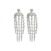 1 Pair Streetwear Geometric Tassel Inlay Copper Zircon Drop Earrings