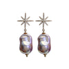 1 Pair Ig Style Irregular Star Plating Inlay Imitation Pearl Copper Zircon Drop Earrings