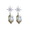 1 Pair Ig Style Irregular Star Plating Inlay Imitation Pearl Copper Zircon Drop Earrings