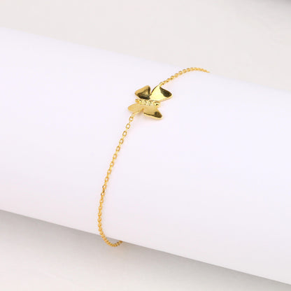 Simple Style Bow Knot Sterling Silver 18k Gold Plated Bracelets In Bulk