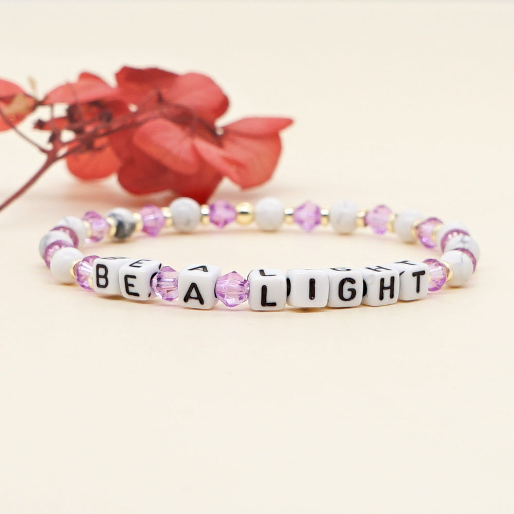 Vacation Letter Artificial Crystal Soft Clay Beaded Women's Bracelets