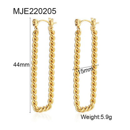 1 Pair Simple Style Solid Color Stainless Steel Plating 18k Gold Plated Earrings