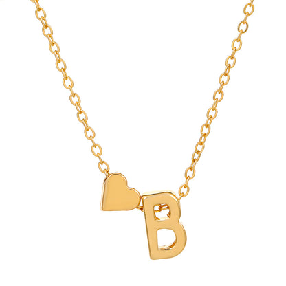 Fashion Letter Heart Shape Alloy Plating Necklace