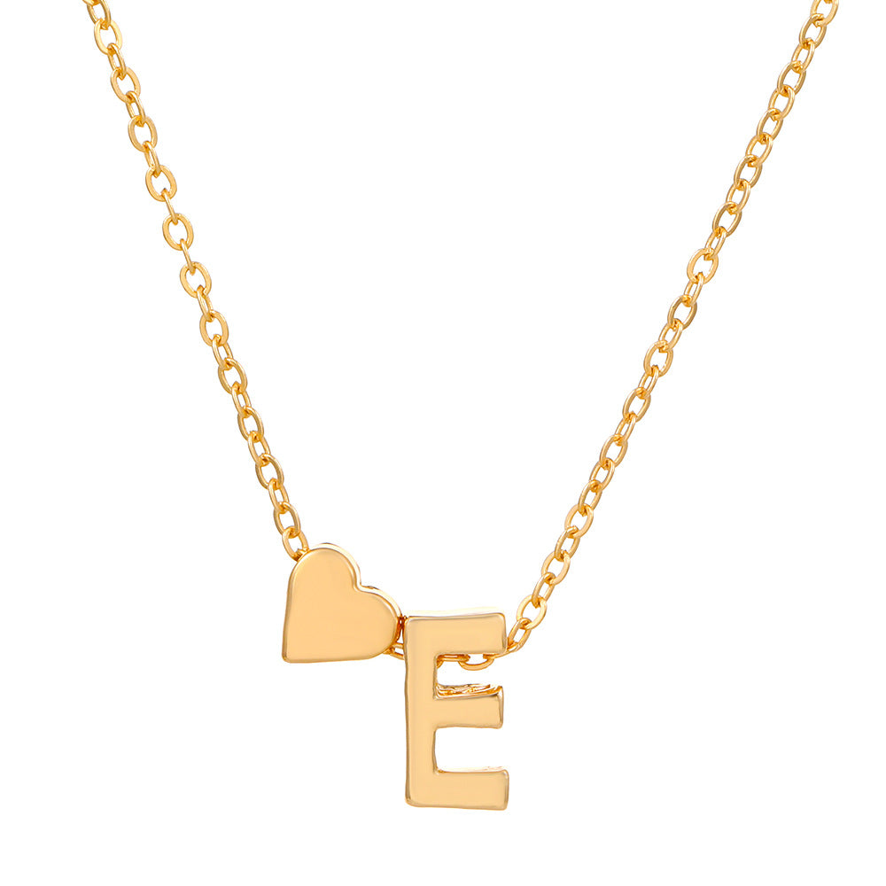 Fashion Letter Heart Shape Alloy Plating Necklace