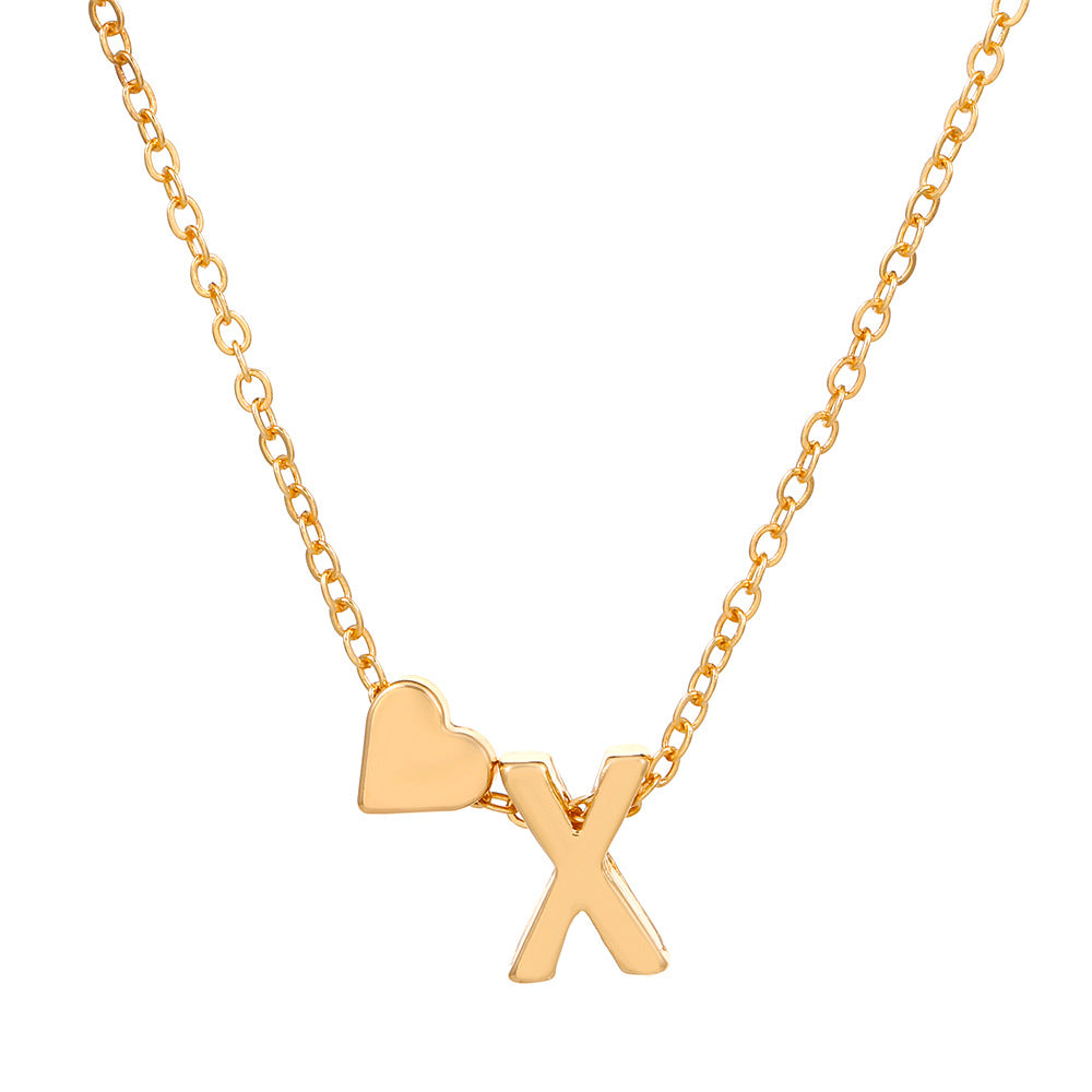 Fashion Letter Heart Shape Alloy Plating Necklace