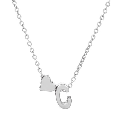 Fashion Letter Heart Shape Alloy Plating Necklace