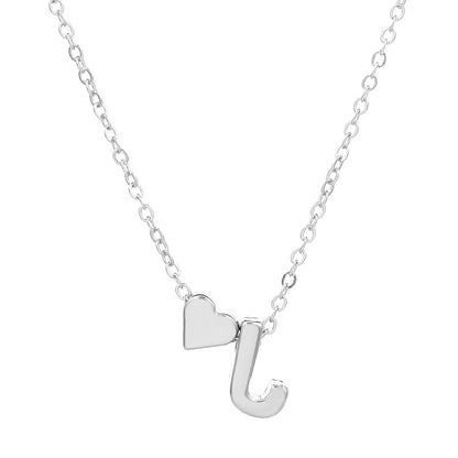 Fashion Letter Heart Shape Alloy Plating Necklace