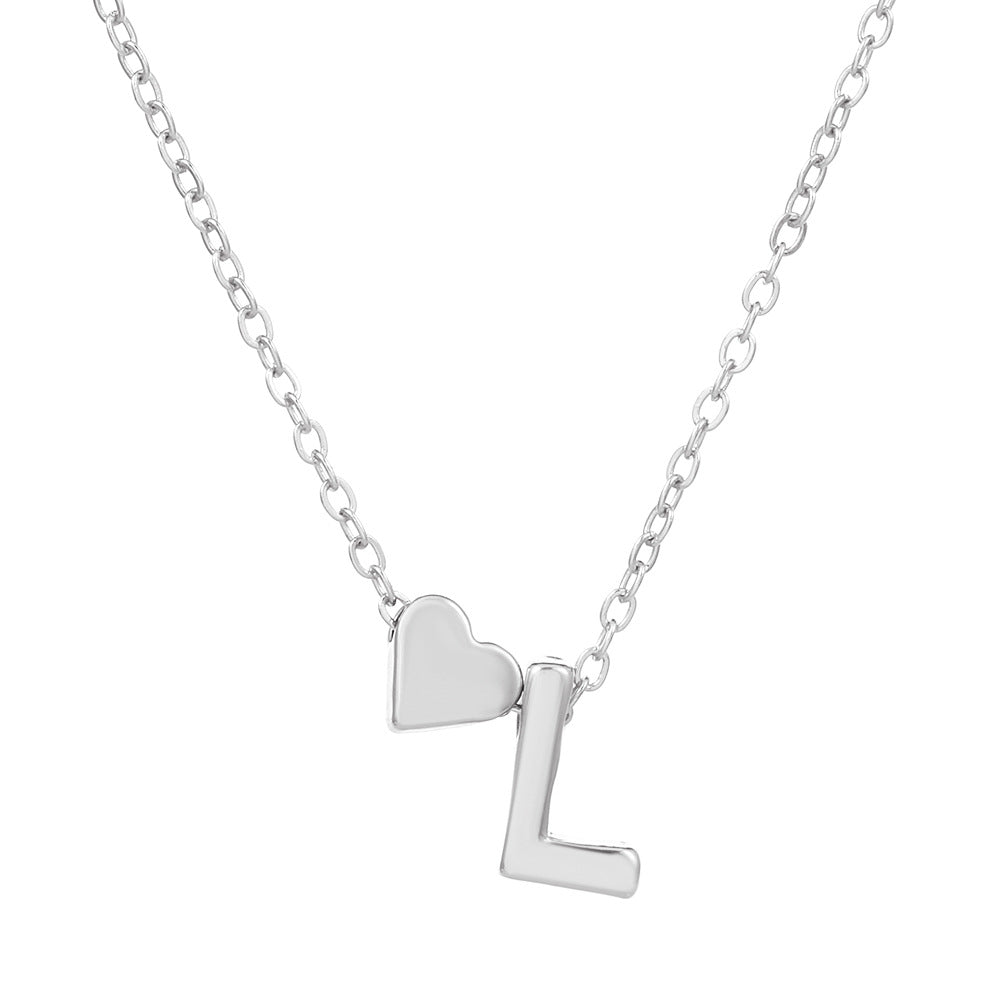 Fashion Letter Heart Shape Alloy Plating Necklace