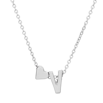 Fashion Letter Heart Shape Alloy Plating Necklace