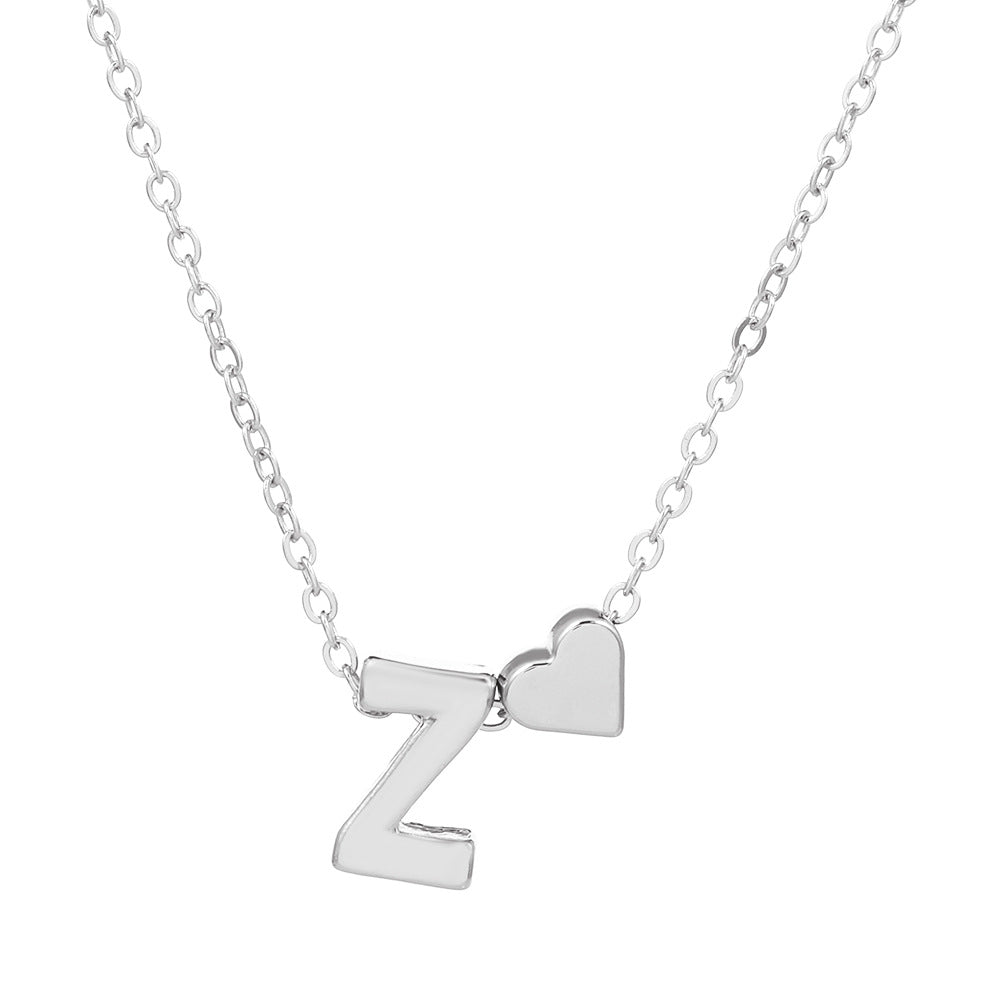 Fashion Letter Heart Shape Alloy Plating Necklace