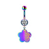 Casual Animal Sun Heart Shape Stainless Steel Copper Rhinestones Belly Ring In Bulk