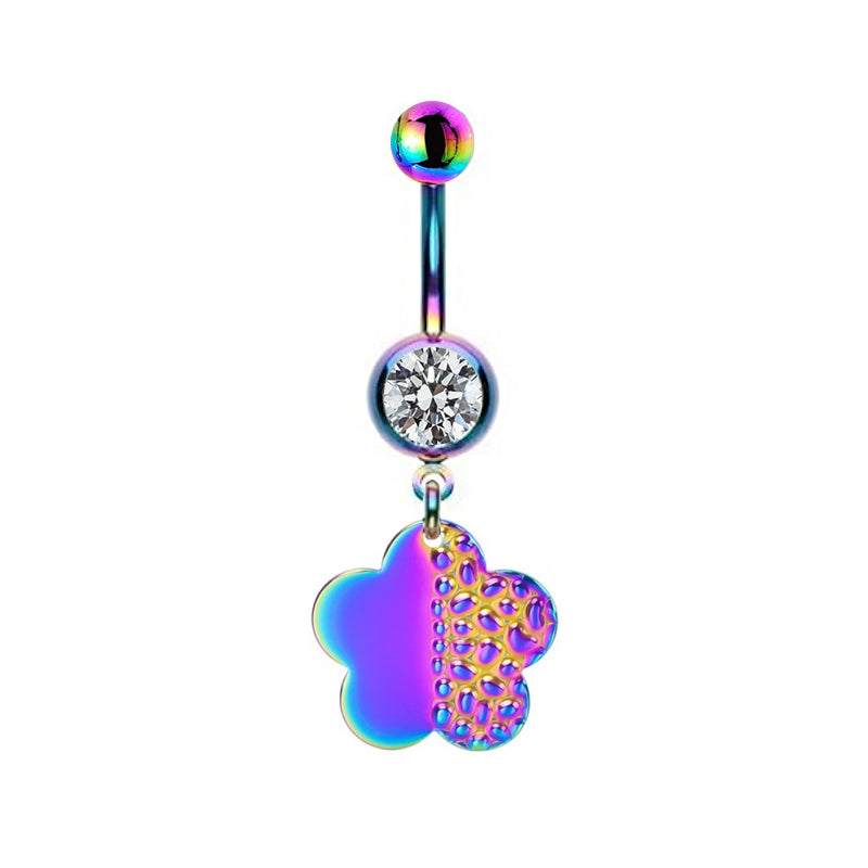 Casual Animal Sun Heart Shape Stainless Steel Copper Rhinestones Belly Ring In Bulk