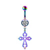 Casual Animal Sun Heart Shape Stainless Steel Copper Rhinestones Belly Ring In Bulk