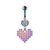 Casual Animal Sun Heart Shape Stainless Steel Copper Rhinestones Belly Ring In Bulk